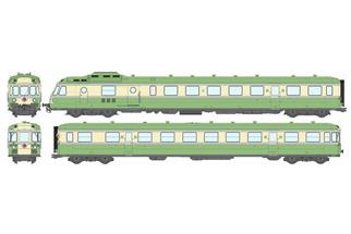 REE H0 (DC Sound) SNCF Dieseltriebzug RGP 1 X 2737, grün/beige, Ep. III-IV, 2-tlg.
