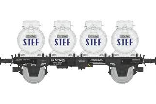 REE H0 SNCF Flachwagen, Milchcontainer STEF, Ep. III