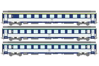 REE H0 SNCF Liegewagen-Set Corail VU A9c9x/B10c10x/B10c10x, Ep. IV-V, 3-tlg.