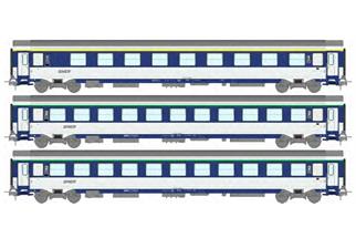 REE H0 SNCF Liegewagen-Set Corail VU A9c9x/B10c10x/B10c10x, Ep. IV-V, 3-tlg.