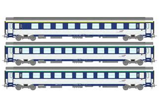 REE H0 SNCF Liegewagen-Set Corail VU A9c9x/B10c10x/B10c10x, Ep. V-VI, 3-tlg.