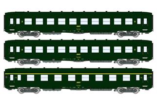 REE H0 SNCF Personenwagen-Set DEV AO B10/B10/A8, grün, Ep. IV, 3-tlg.