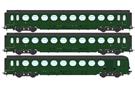 REE Modèles H0 (DC) SNCF Personenwagen-Set Saucisson B10/B10/B5d, Ep. IIIb, 3-tlg.