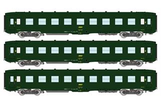 REE Modèles H0 SNCF Liegewagen-Set DEV AO B9c9, grün, Ep. IV, 3-tlg.