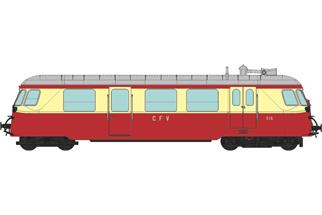 REE Modèles H0m (Sound) CFV Billard-Dieseltriebwagen N°316, rubinrot/crème, Ep. IV