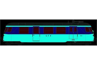 REE Modèles H0m (Sound) CFV Billard-Dieseltriebwagen N°316, rubinrot/crème, Ep. IV