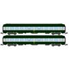 REE N SNCF Liegewagen-Set UIC B9c9 Vert / Alu Livrée C160 Ep. IV, 2-tlg.