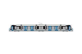 Rietze H0 Siemens Combino, SWU Ulm neutral, 5-tlg.