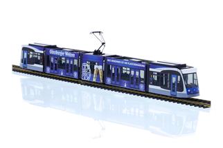 Rietze H0 Siemens Combino, SWU Ulm - Radbrauerei Günzburg, 5-tlg.