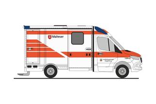 Rietze H0 System Strobel RTW '18, Malteser Magdeburg