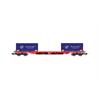 Rivarossi H0 DB AG Containerwagen Rglns 673, 2x20'-Coil-Container Rheinkraft, Ep. VI