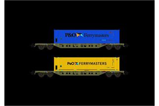 Rivarossi H0 FS Containerwagen-Set Sgnss, 45'-Container P&O Ferrymasters, Ep. VI, 2-tlg.