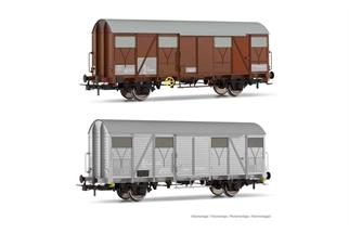 Rivarossi H0 FS gedecktes Güterwagen-Set VGs/VGhs, Ep. IV-V, 2-tlg.