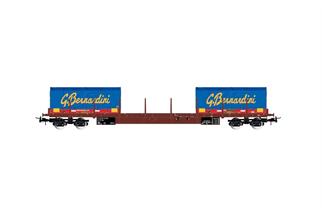 Rivarossi H0 FS Rungenwagen Rgs, 2x20'-Coil-Container G. Bernardini, Ep. V