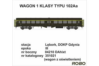Robo Modele H0 (DC) PKP Reisezugwagen 102Aa, 1. Klasse, Ep. III