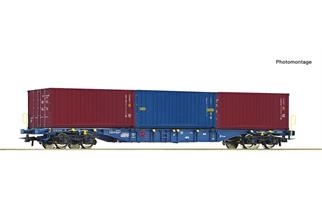 Roco H0 CD Cargo Containertragwagen Sgnss, 3x20'-Container, Ep. VI