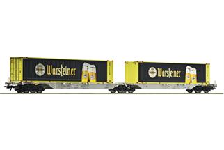 Roco H0 Container-Doppeltragwagen Sggmrs, 2x 45' Warsteiner, Ep. VI