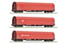 Roco H0 DB AG Schiebeplanenwagen-Set Rilns, Ep. VI, 3-tlg.