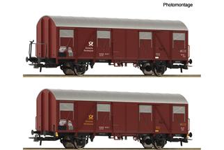 Roco H0 DBP gedecktes Güterwagen-Set Post2s-t/11, Ep. IV, 2-tlg.