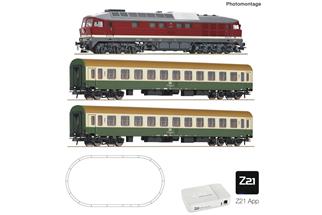 Roco H0 (DC Digital) DR Startset BR 132 mit Schnellzug, Roco Line mit Bettung