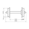 Roco H0 DC Radsatz 10 mm, 24,8 mm lang (Inhalt: 2 Stk.)