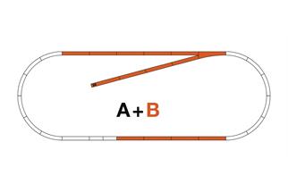 Roco H0 Line mit Bettung Gleisset B