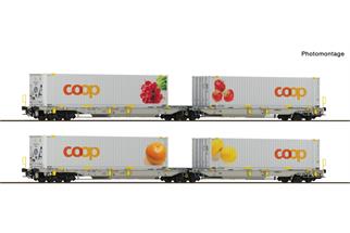 Roco H0 Railcare Doppeltaschen-Gelenkwagen-Set 2 T2000, Coop, Ep. VI, 2-tlg.