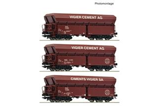 Roco H0 Selbstentladewagen-Set Fals, Vigier Cement, Ep. V, 3-tlg.