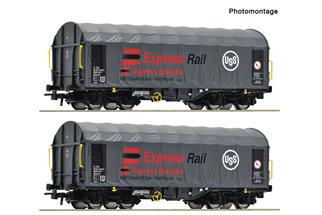 Roco H0 ZSSK Cargo Schiebeplanenwagen-Set Shimmns, Ep. VI, 2-tlg.