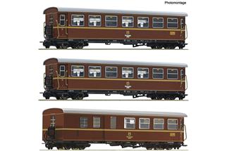 Roco H0e NÖVOG Personenwagen-Set Ötscherbär, Ep. VI, 3-tlg.