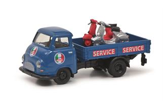 Schuco H0 Hanomag Kurier mit Vespa, blau