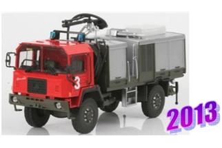 Tek Hoby H0 Saurer 6 DM 4x4 Swiss Army Fire Brigade red