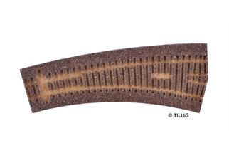 Tillig Elite-Gleisbettung Weiche rechts, 15°, dunkel