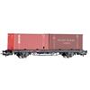 Tillig H0 DR Containertragwagen Lgkks 4444, 2x 20'-Container, Ep. IV