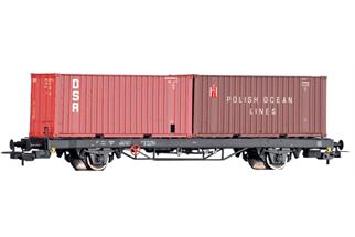 Tillig H0 DR Containertragwagen Lgkks 4444, 2x 20'-Container, Ep. IV