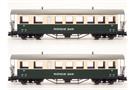 Train Line 45 IIm RhB Vierachs-Plattformwagen-Set ABC 616/617, grün/beige, 2-tlg.