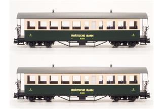 Train Line 45 IIm RhB Vierachs-Plattformwagen-Set B 2251/2252, grün/beige, 2-tlg.