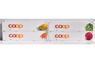 Viessmann H0 Coop 45'-Kühlcontainer-Set 1 Apfel/Karotte/Birne/Salat, 4-tlg.