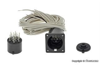 Viessmann H0 Zylindersteckfuss 13-polig mit Anschlusskabeln