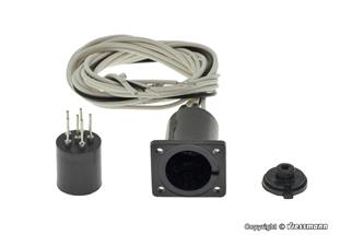 Viessmann H0 Zylindersteckfuss 6-polig mit Anschlusskabeln