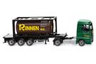 Wiking H0 MAN TGX Euro 6c Tankcontainer-Sattelzug, Rinnen