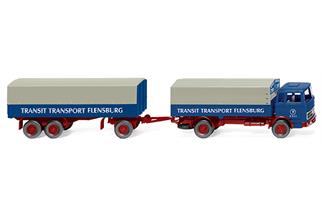 Wiking H0 MB Pritschenhängerzug, Transit Transport