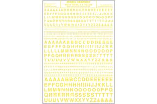 Woodland Decals Zahlen + Buchstaben Gothic R.R., gelb
