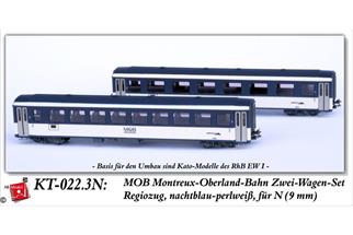 AB-Modell N MOB Personenwagen-Set, nachtblau/perlweiss, 2-tlg.