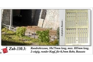 AB-Modell N Rundrohrzaun, 10 x 75 mm, 2-zügig, runder Kopf, Bausatz