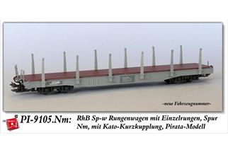 AB-Modell/Pirata Nm RhB Rungenwagen Sp-w, mit Einzelrungen