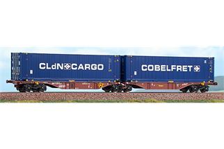 ACME H0 Touax Doppel-Containertragwagen Sggmrss 90', Cobelfret/CLdN Cargo, Ep. V-VI