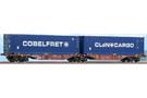 ACME H0 Touax Doppel-Containertragwagen Sggmrss 90', Cobelfret/CLdN Cargo, Ep. V-VI