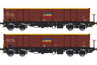 Albert Modell H0 CFR Hochbordwagen-Set Eacs, braun, Ep. VI, 2-tlg.