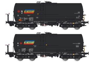 Albert Modell H0 CFR Marfa Kesselwagen-Set Zaes, schwarz, Ep. VI, 2-tlg.